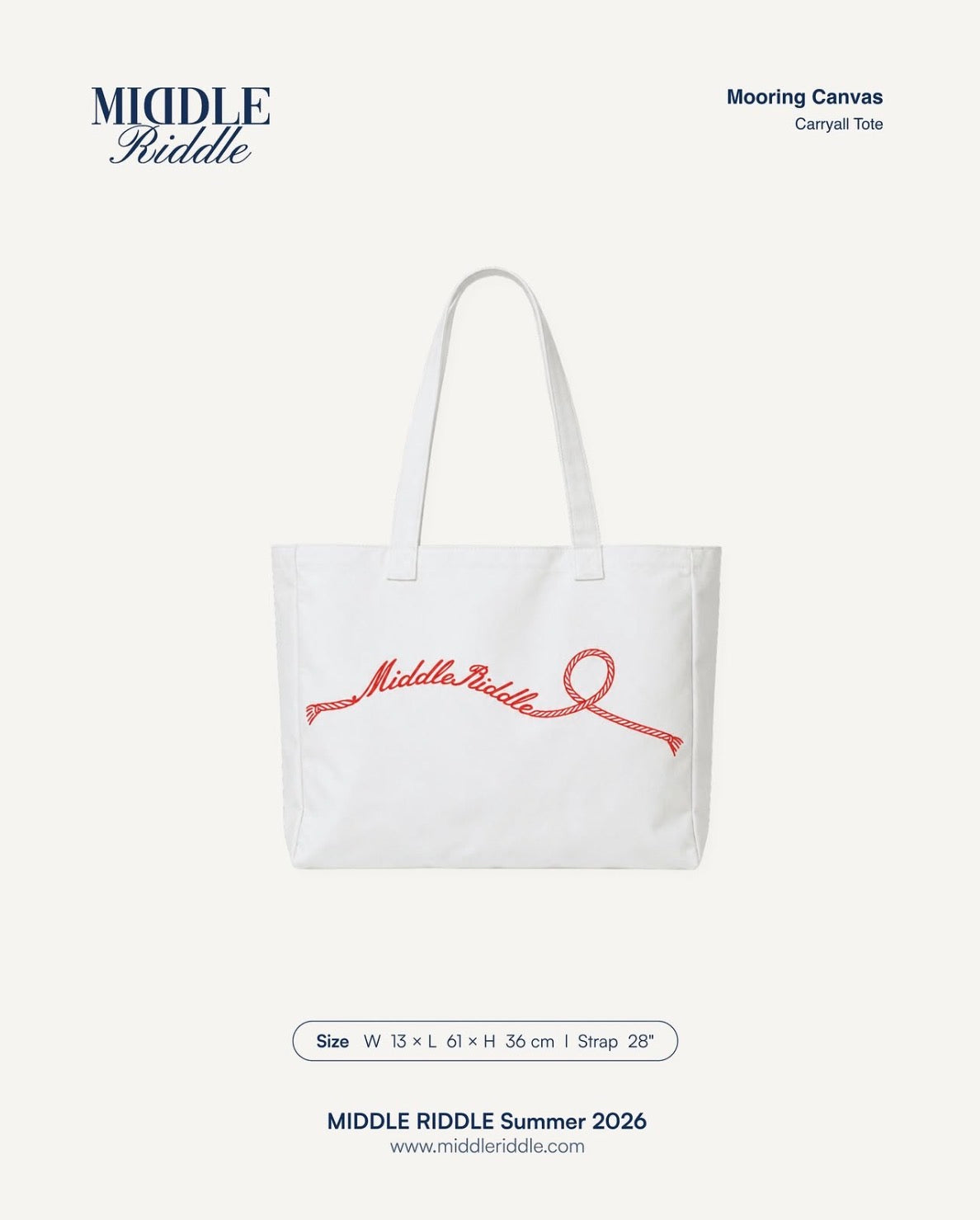 middleriddleclub Mooring Canvas Carryall Tote