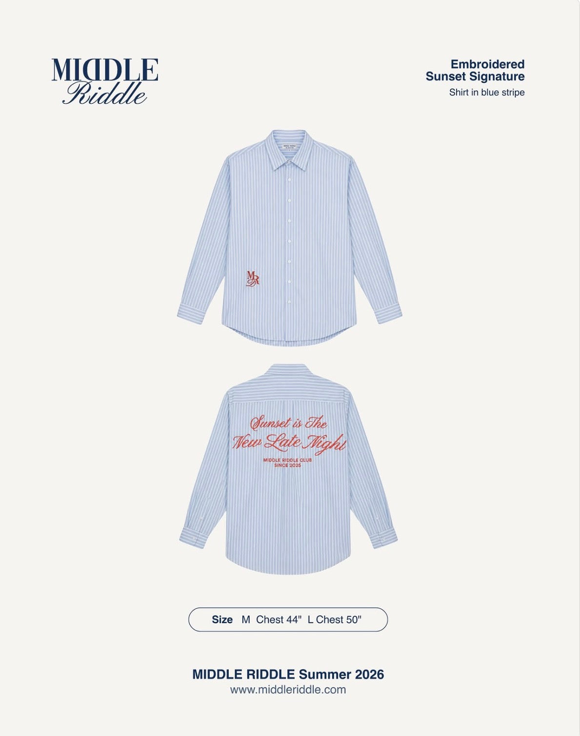 middleriddleclub Embroidered Sunset Signature Shirt
