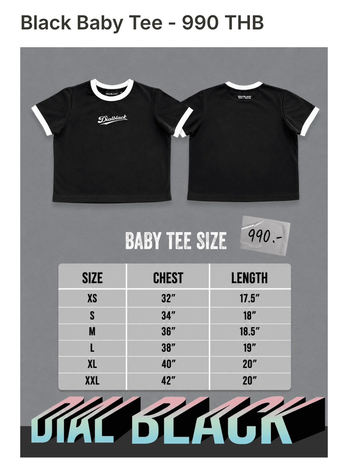 Dial Black:Black Baby Tee