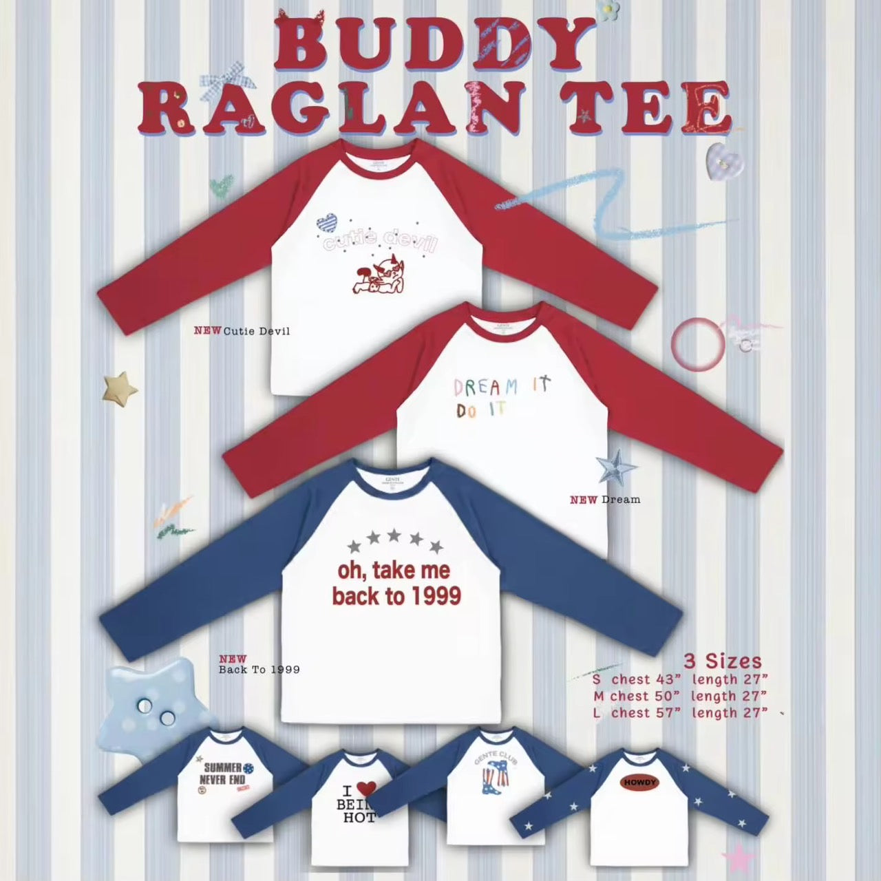 gente BUDDY RAGLAN TEE