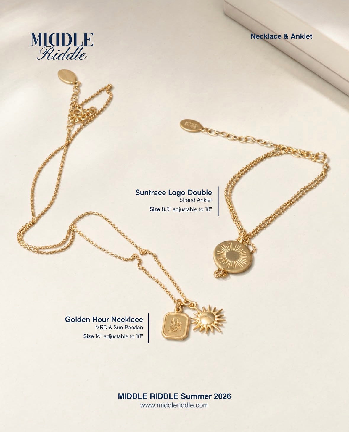 middleriddleclub Golden Hour Necklace-MRD&Sun Pendant