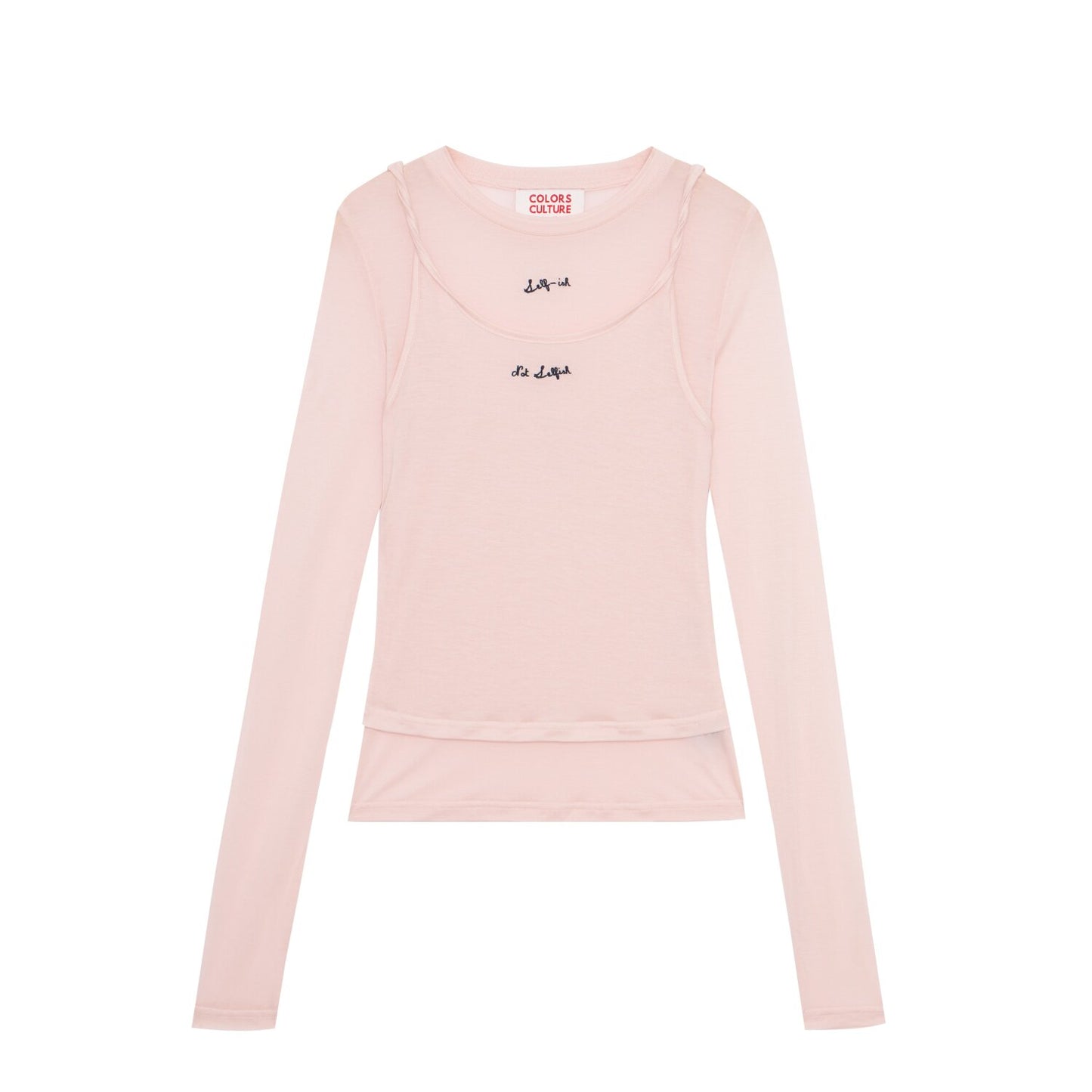 ColorsCulture THE LONG SLEEVE LAYER TANK - PINK