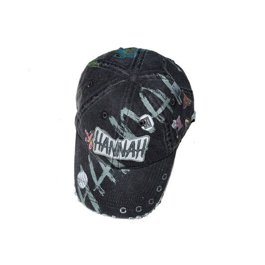 HANNAH Fake Printed Cap — Black Version