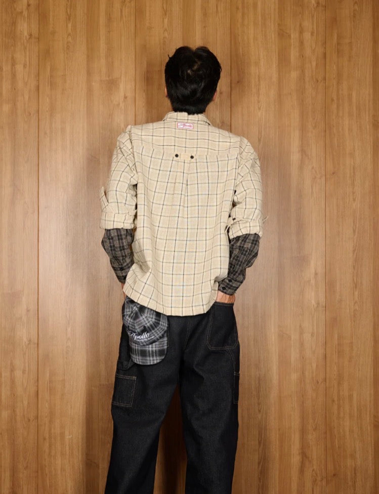 DTC-SHIRT-BEIGE PLAID