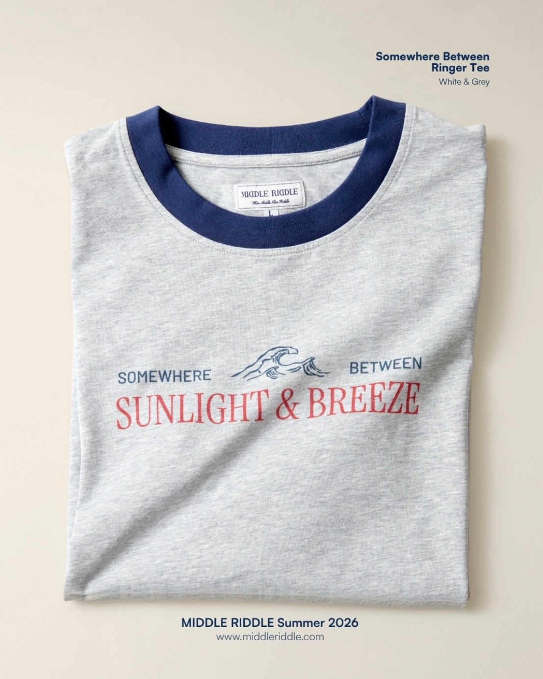 middleriddleclub Somewhere Between Ringer Tee