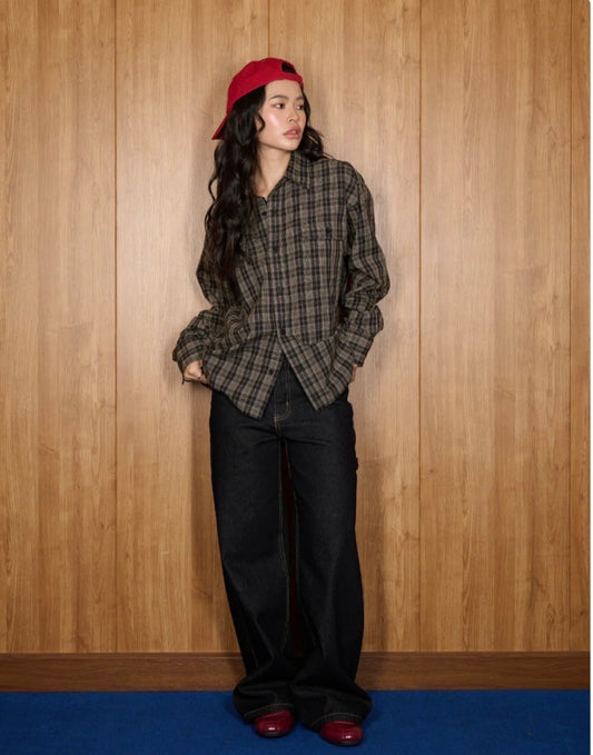 DTC-SHIRT-BLACK PLAID