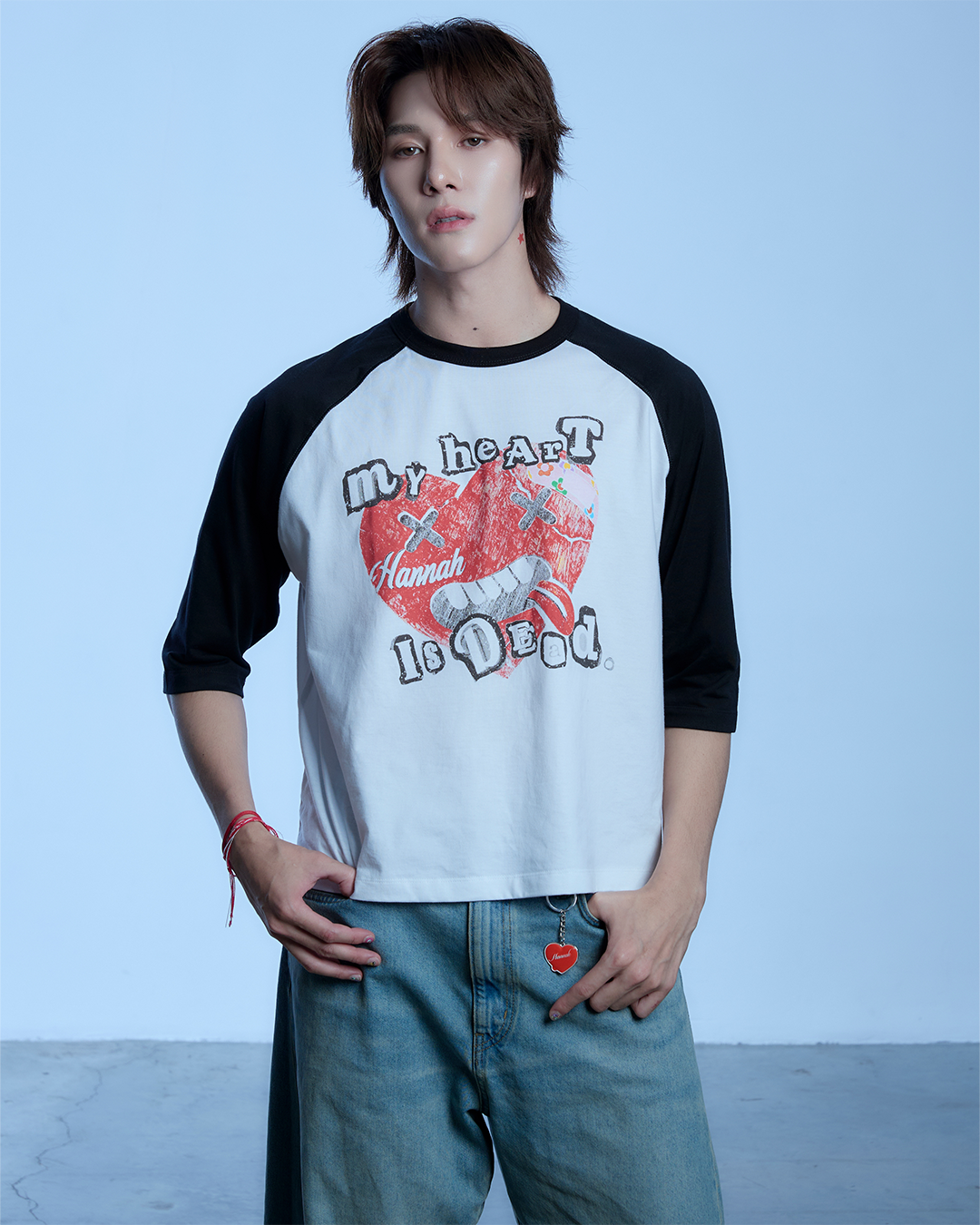 HANNAH Broken Heart 3/4 Sleeve Raglan T-Shirt