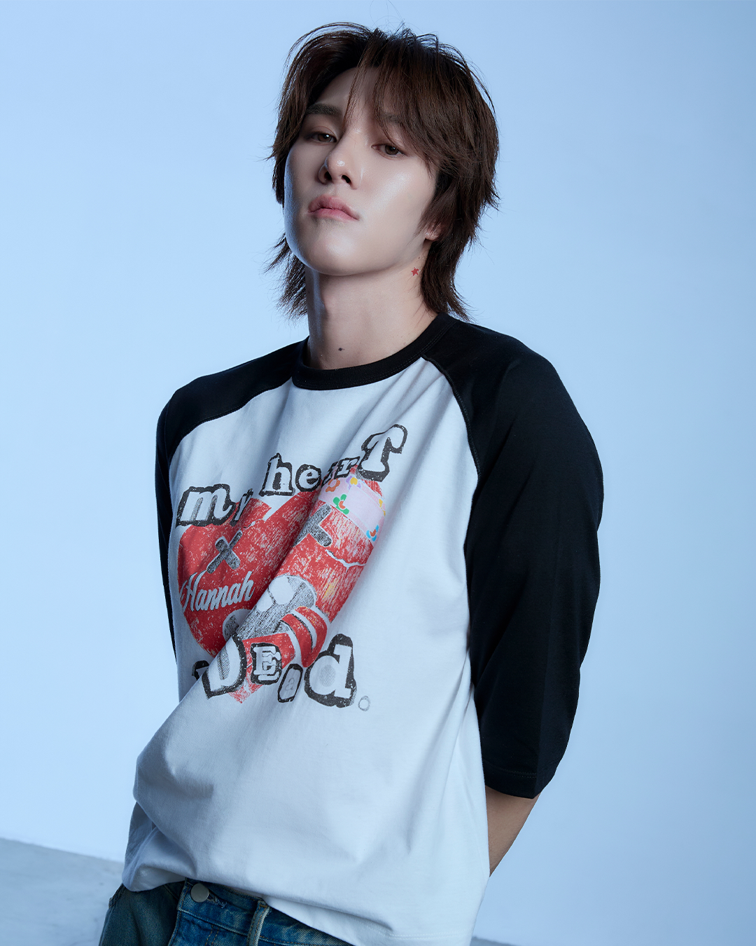 HANNAH Broken Heart 3/4 Sleeve Raglan T-Shirt