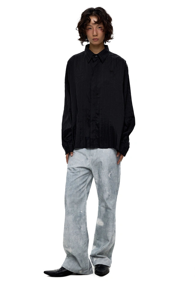 FOURTH'S PURRR BLACK STRIPE SHIRT