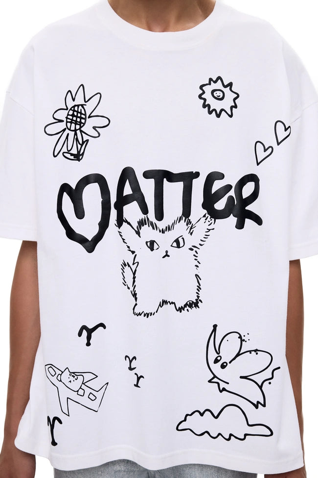 FOURTH'S MATTER MAKERS OVERSIZED TEE: WHITE 🤍