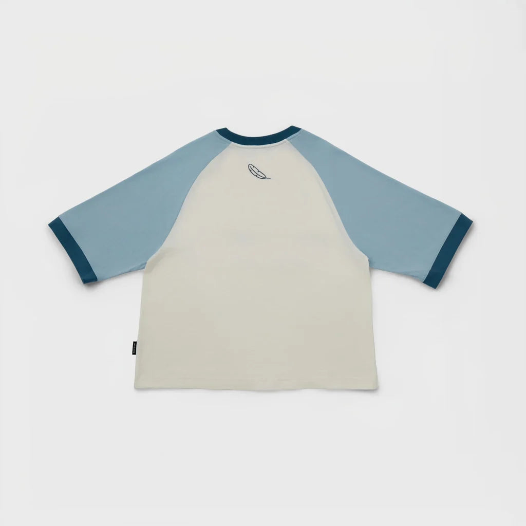 KEEP:SILENT BU OVERSIZED CROP RAGLAN TEE S